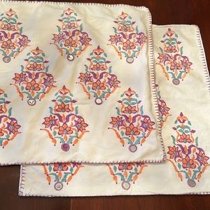 2 Euro Shams Melon and Pink John Robshaw EUC